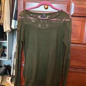 Olive Green Free People Top